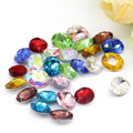 Bulk Sale Foiled Sliver Back Loose Crystal Oval Fancy Stone for Garment Button C4127